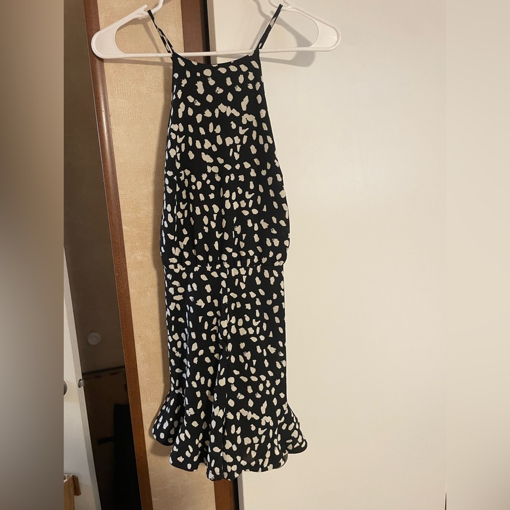 She + Sky Black and White Patterned Romper